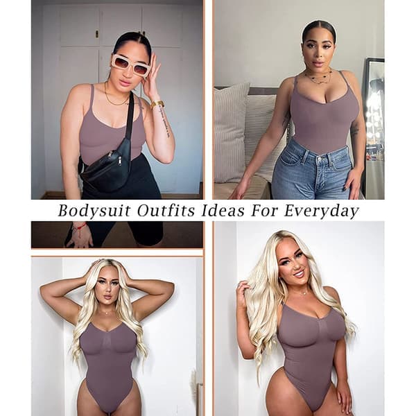 Bodysuit for kvinner Magekontroll Formende sømløs string-body shaper beige L
