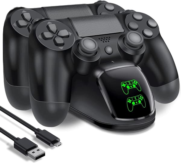 Dubbel laddstation för två PS4/PS4 Slim/PS4 Pro-kontroller