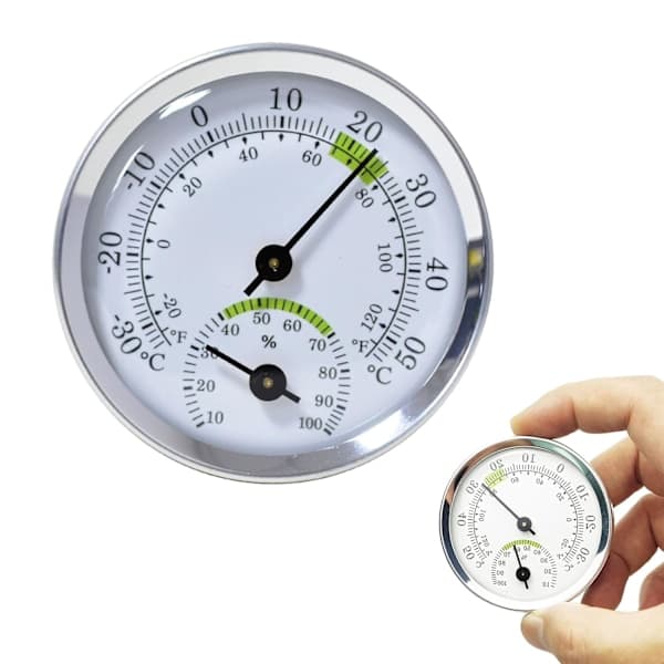 Hygrometertermometer, inomhus- och utomhustermometer, fuktighetssensor, inomhushygrometer, analog hygrometer, hygrometertermometer, batterifri,