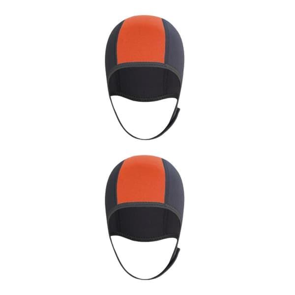 1/2/3/5 Neopren dykkerhætte beskyttende øre til rafting orange 3mm 2Set