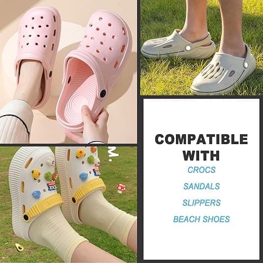Croc Clog Skoreparationsdele, 20 Nitter, Sorte Croc Clog Sko Reparationsremknapper