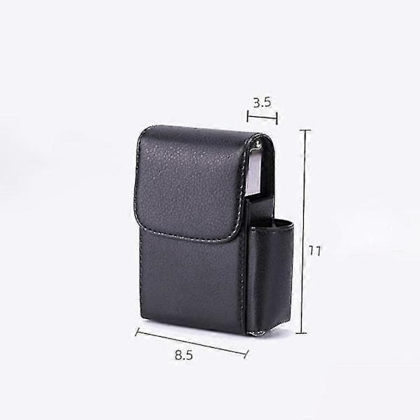 Cigarettfodral med PU-läder, Fällbart tändarfodral, Visitkortsfodral black