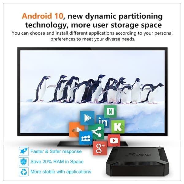 X96Q Smart Android TV Box 4K Full HD Android 10