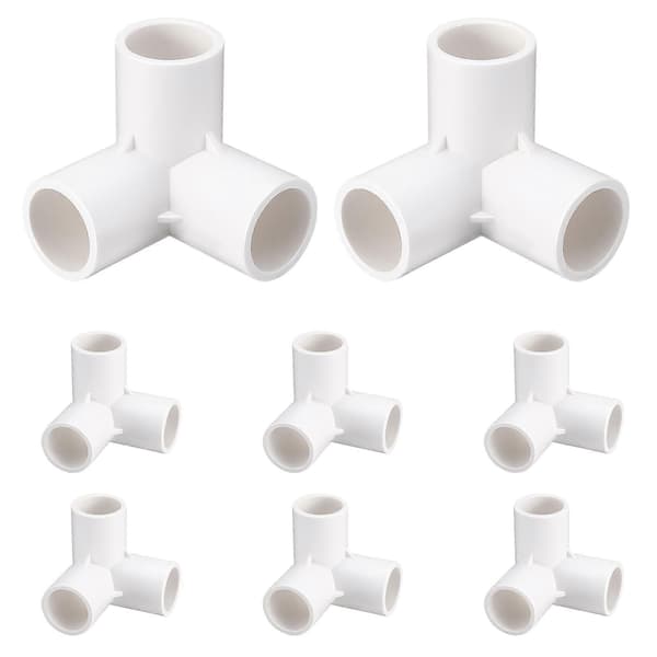 8 stk. PVC-rørforbindere 3-vejs albuefittings til PVC-møbelrørfittings Drivhusrammeteltforbindelse