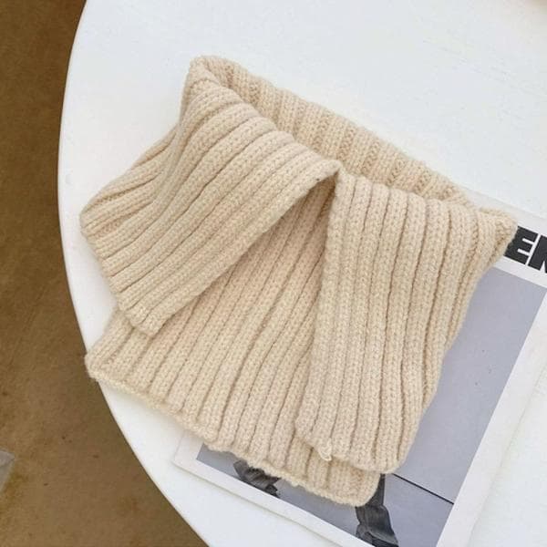 Strikket skjerf med turtleneck blue 2-2