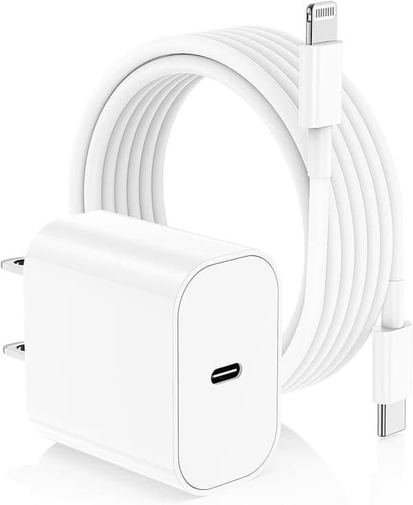 1-pack iPhone-laddare, 20W Lightning-adapter + 2m kabel, vit 1-Pack Lightning