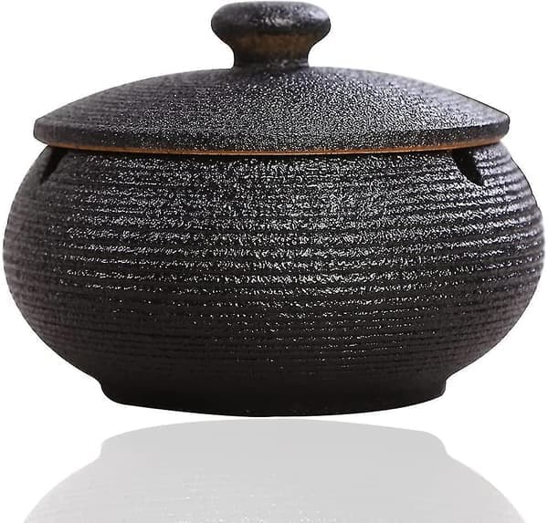 Askkopp, utomhus askkopp för uteplats med lock, vindtäta askkoppar för cigaretter