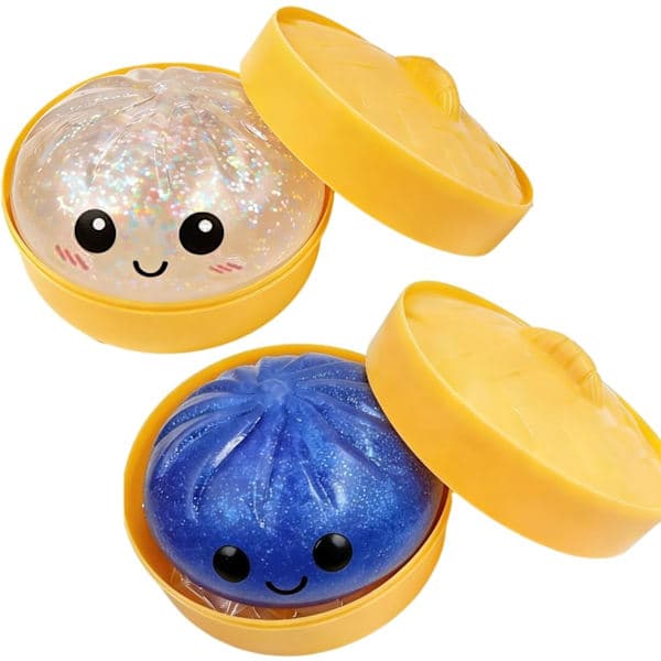 Glitter Dumpling, Glitter Dumpling Squishy Box, Dumplings Squishy, Angstlindrende Fidget, Blød Klembar Dekompressionsdej 2pcs-b
