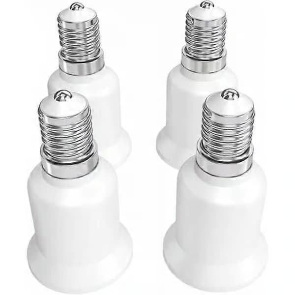 Sockeladapter - E14 till E27 sockelomvandlare - E27 lamphållaradapter för halogen- och LED-lampor 4 st