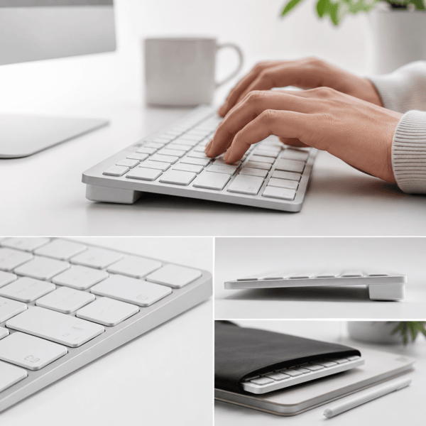 Ohut Bluetooth-näppäimistö – Langaton iPadille, PC:lle, Macille ja muille