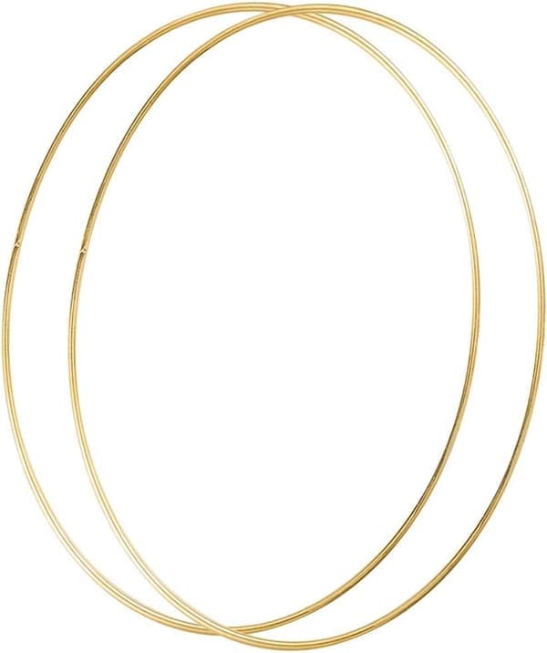 2-pack 30 cm metallblomkrans Makrame guldring för