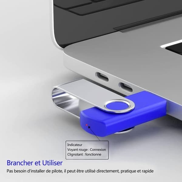 Pakke med 5 32GB USB Flashdrev 2.0 Hukommelsespinde Drejelig Opbevaring USB Nøgleringe U Disk