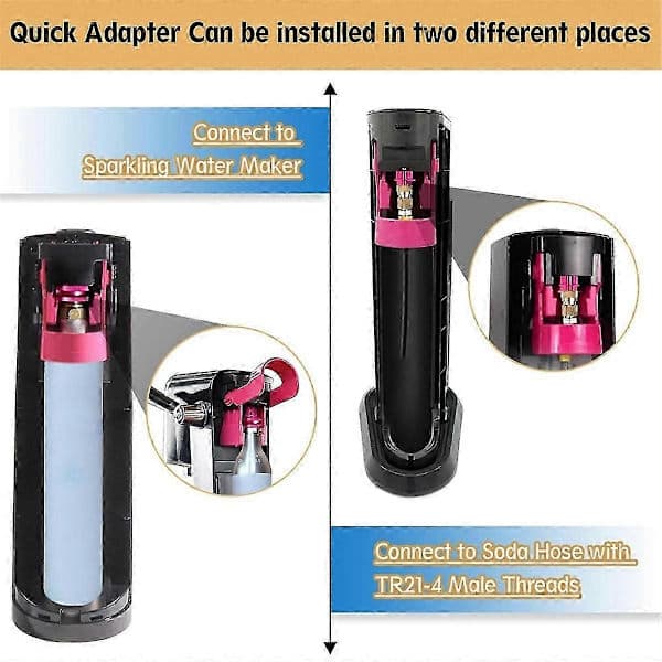 Co2 Quick Adapter til kulsyremaskine til DUO/ART/, Co2 Tank Adapter til sodavandsflaske med TR21-4