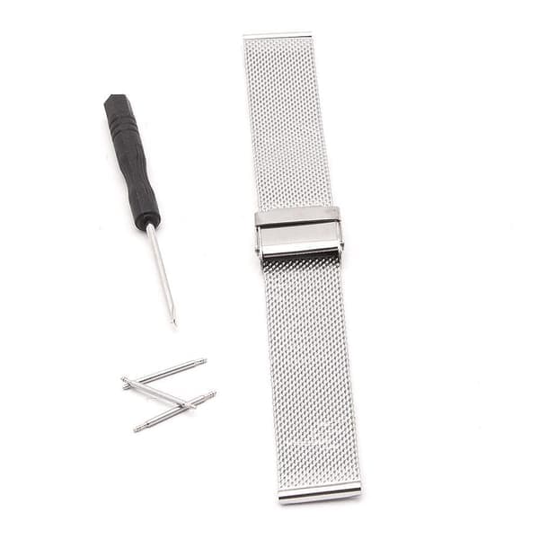 Mesh klokkerem - Svart eller Sølv 20 mm Silver Silver