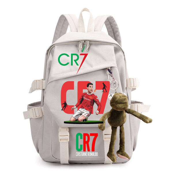 CR7 ryggsäck i canvas student skolväska för män och kvinnor axelväska 2