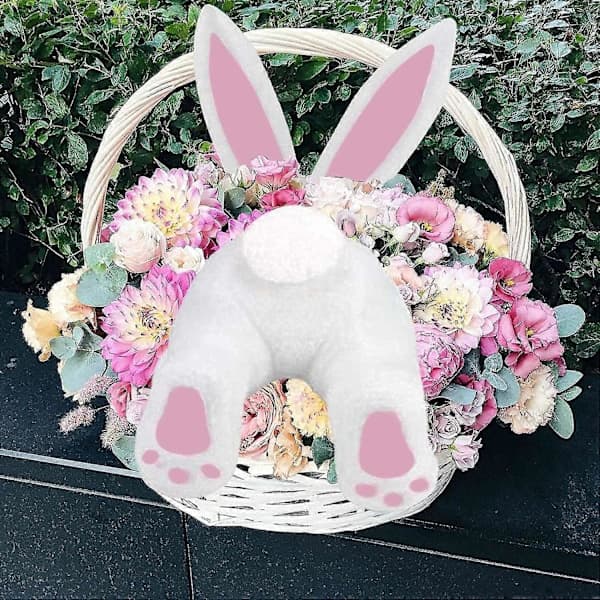 Bunny Butt for Wreath, Easter Wreath Decorations, Easter Outdoor Hanging Welcome Sign Wreath Attachment