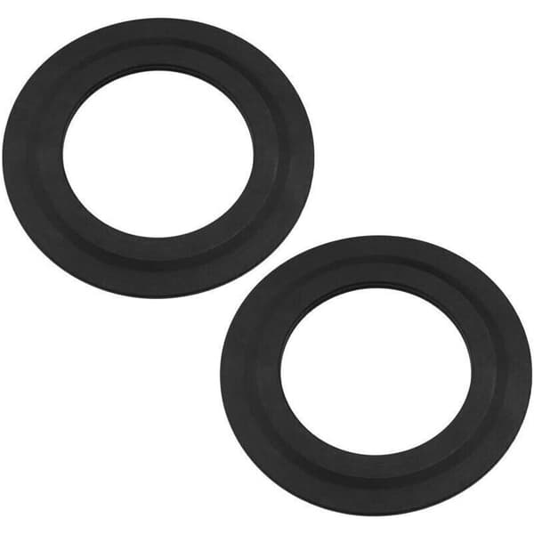 Pakke med 2 udskiftningsgummipakninger til toiletcisternventil, 71 mm x 100 mm, sort