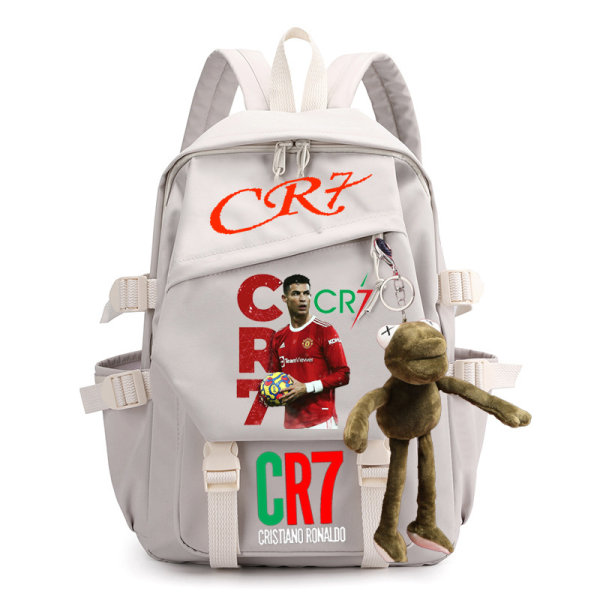 CR7 ryggsäck i canvas student skolväska för män och kvinnor axelväska 7