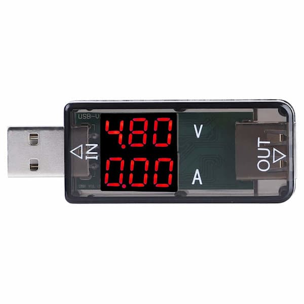 USB-tester, farveskærm, voltmeter, amperemeter, strømmåleinstrument, multimeter, oplader, USB-tester
