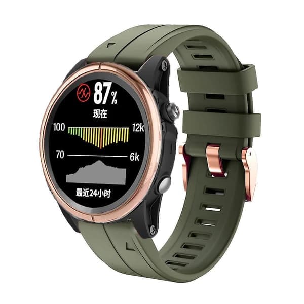 Erstatningsrem til Garmin Fenix 5S Plus 6S Pro, Silikone 20mm Smartwatch Armbånd Black