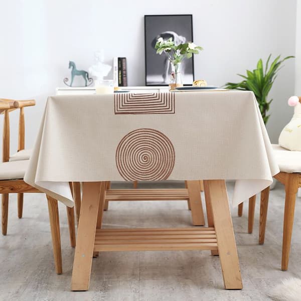 Rektangulær duk - AIMOONSA - 140x220 cm - Beige - Vanntett - Flekkbestandig