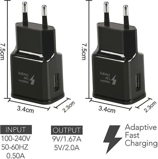 4-pakning 5V-2A USB Strømadapter Uttak Universal Hurtiglader for iPhone 12/11/X 8/7/6, Samsung Galaxy S22 S21 S20