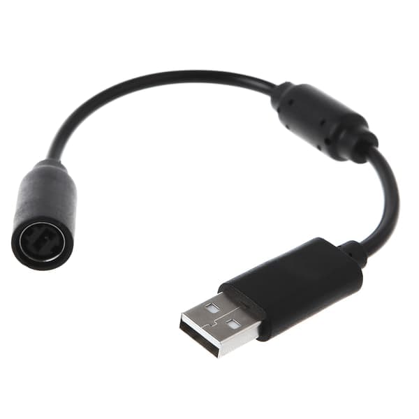 Kablet kontroller separasjonskabel USB-kabel for Xbox 360 Svart høykvalitets kablet kontroller USB Breakaway-kabel
