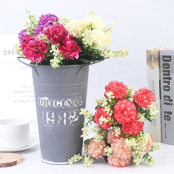 1 Bouquet 5 Heads Hydrangea Silk Flower Artificial Flower Holdi White