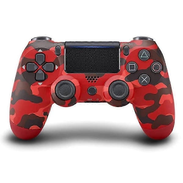 Trådlös PS4-kontroll Bluetooth Gamepad med vibration, ergonomisk design för PS4-konsol - Ljusröd