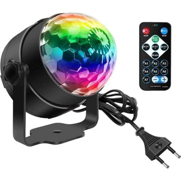 Diskokule Disco Lys LED Disco DJ Lampe 3W RGB Scenelys