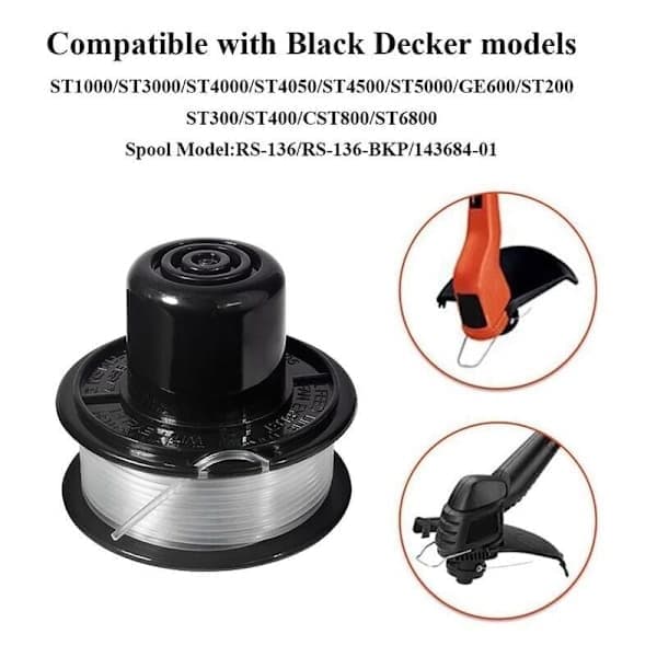 BLACK+DECKER Erstatningsspole og -snor til GL250/GL310/GL360 modeller 11M x 1.6MM.