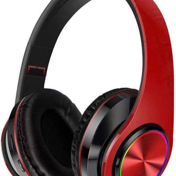 Ljusstarkt trådlöst Bluetooth-headset med aktiv brusreducering, rött
