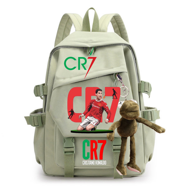 CR7 ryggsäck i canvas student skolväska för män och kvinnor axelväska 5