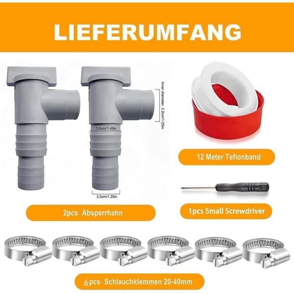 32 mm poolavstängningsventil, 32 mm Bestway 32 mm anslutningssats, 32 mm poolventil, underhållstillbehör