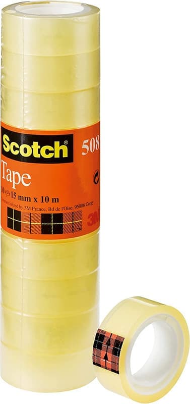 Tejp Transparent PP, 15 mm x 10 m, 10 rullar