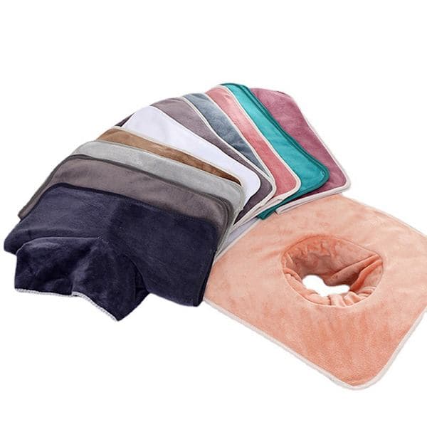 35*35cm Skönhet SPA Massagebordsplankning Ansiktshandduk med hål Blue