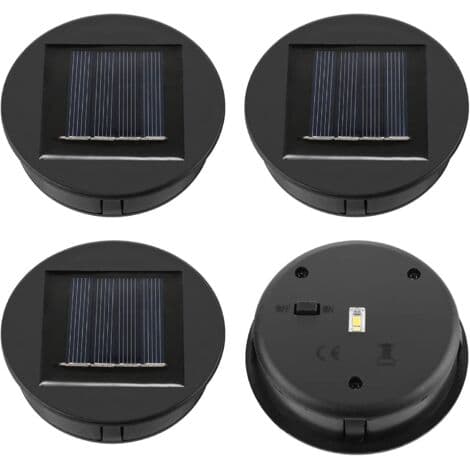 Sæt med 4 udskiftningssolcellelamper - Solpanel - Låglygte - Udskiftningssolcellelamper