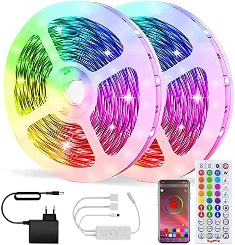 LED-slinga / Ljusslinga / LED-remsa - 10M SMD 5050 RGB ljusslingor med Controller Sync