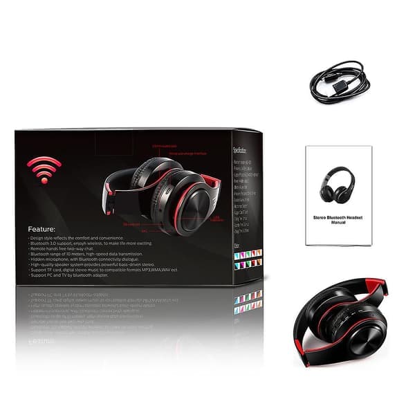 Bluetooth-hovedtelefoner Over-Ear Hi-Fi Stereo Trådløst Headset Med Mikrofon