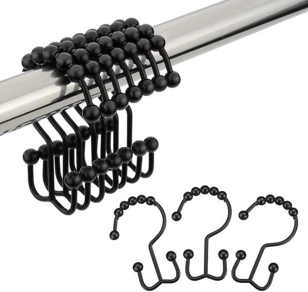 12-pack duschdraperiringar i rostfritt stål