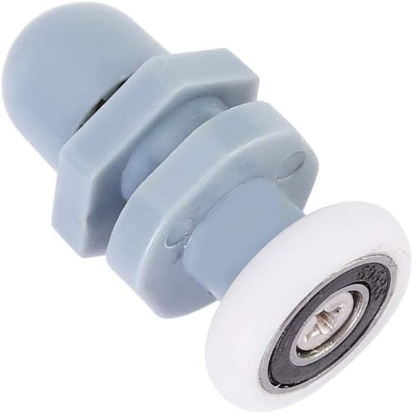 8x 20 mm plastruller til skydedøre til brusenicher - lydsvage og rustfri