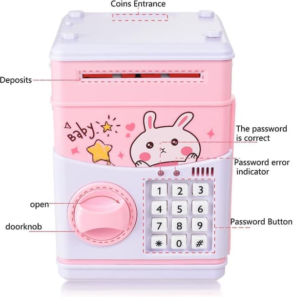 [LCS] Spargris Elektroniska Spargrisar Bra Presentleksak För Barn Pink