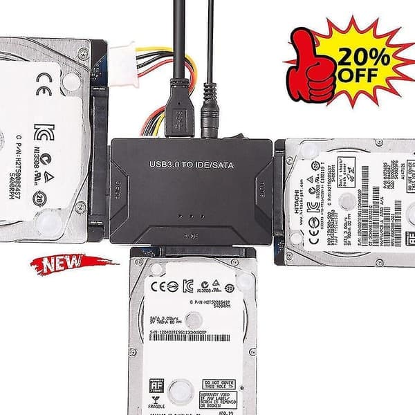 Zilkee Ultra Recovery Converter USB3.0 til SATA/IDE Harddisk Kabel Disk Adapter EU Stik - Perfekt