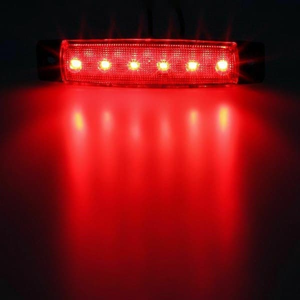10 stk. 12V LED Røde Positionslys Sidemarkeringslampe Blinklys Strip Lastbil Trailer