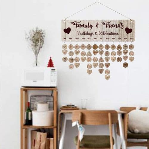 DIY seinäkalenteri syntymäpäiville perheelle ja ystäville - puu