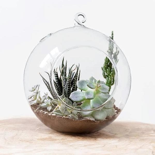 Hängande blomkruka i glas, 15 cm, 2-pack