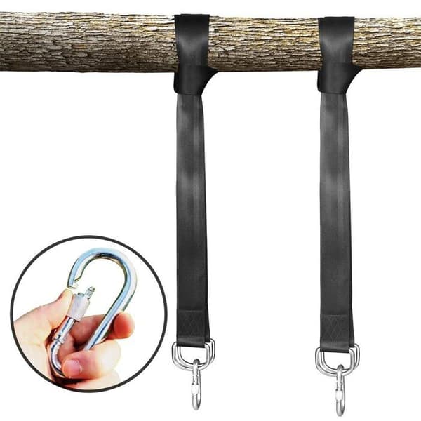 Gynge strop - AIMOONSA - 300 cm - højstyrke polyester - 2 stropper + 2 karabinhager - karabinhager i rustfrit stål