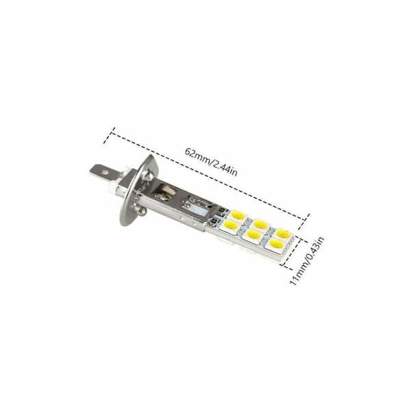 4 stk. LED H1 LED 12V 6000K Hvit 55W LED Bil Tåkelys Kjørelys LED Frontlyspære