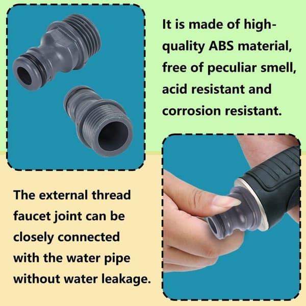Sett med 2 G1/2 utvendige kranfittings – 1/2\" ABS utvendig gjenge