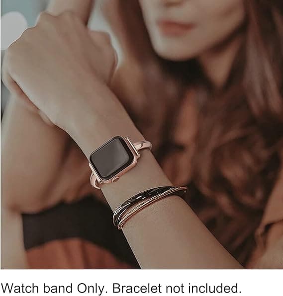 Rosegull 38/40/41mm, rustfritt stålbånd kompatibelt med Apple Watch